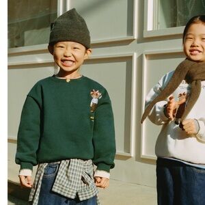 ZARA CONTRAST BEARS SWEATSHIRT